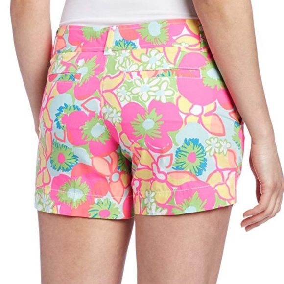 Lilly Pulitzer Pants - Lilly Pulitzer Multicolor Floral Print Cotton Shorts - Pink, Green, Blue